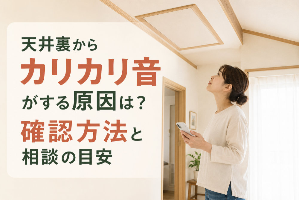 天井裏からカリカリ音がする原因は?確認方法と相談の目安