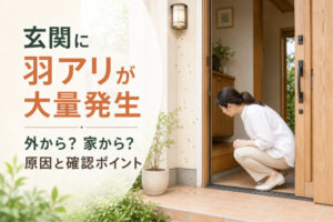 玄関に羽アリが大量発生|外から?家から?原因と確認ポイント