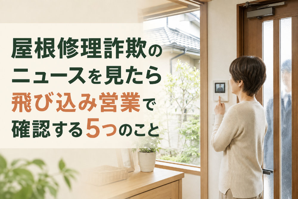 屋根修理詐欺のニュースを見たら｜飛び込み営業で確認する5つのこと