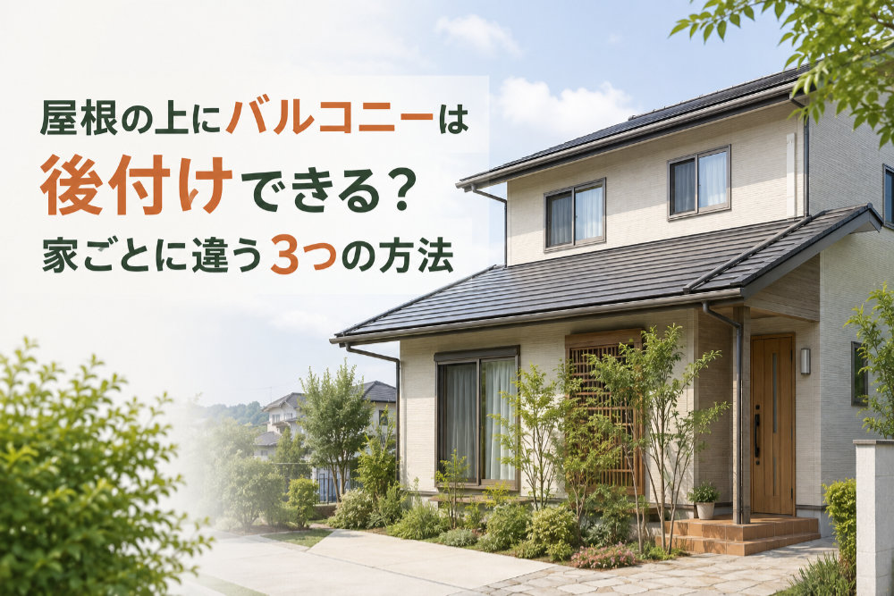 屋根の上にバルコニーは後付けできる？家ごとに違う3つの方法