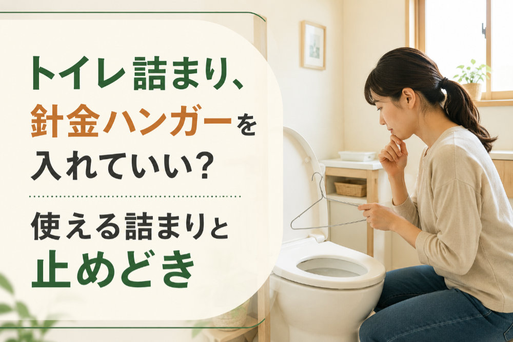 トイレ詰まり、針金ハンガーを入れていい？使える詰まりと止めどき