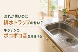 流れが悪いのは排水トラップのせい？キッチンのボコボコ音を見分ける