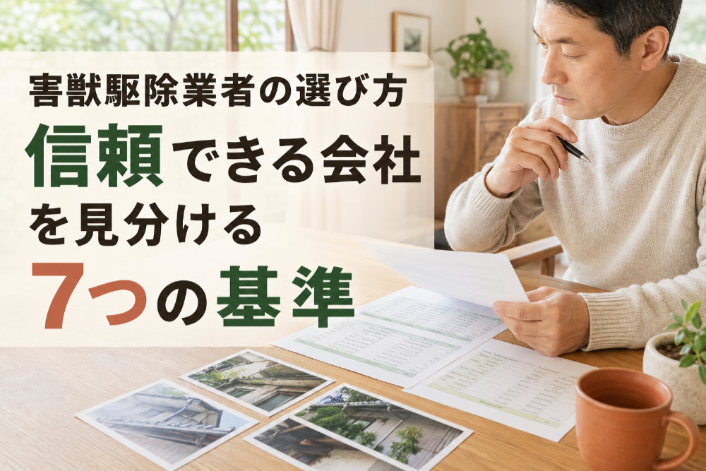 害獣駆除業者の選び方｜信頼できる会社を見分ける7つの基準
