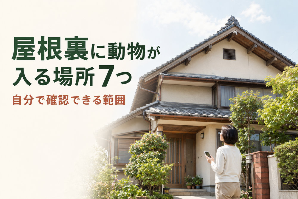 屋根裏に動物が入る場所7つ|自分で確認できる範囲