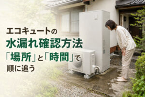 エコキュートの水漏れ確認方法｜「場所」と「時間」で順に追う