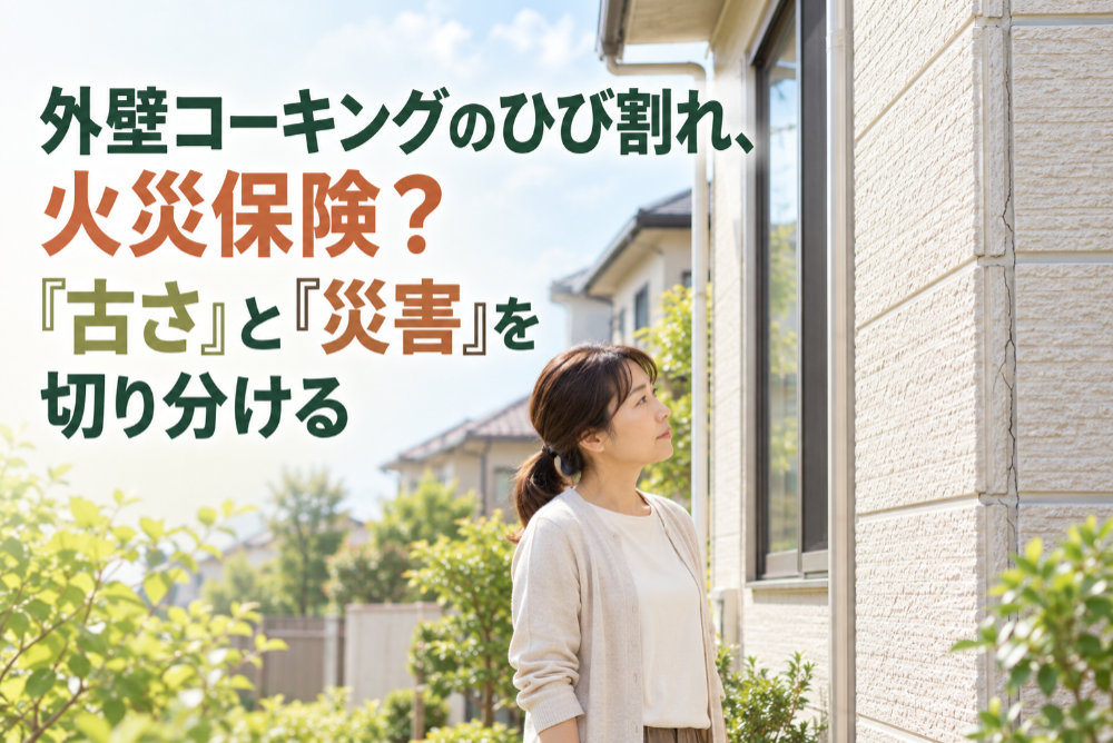 外壁コーキングのひび割れ、火災保険?『古さ』と『災害』を切り分ける
