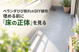 ベランダひび割れのDIY補修|埋める前に『床の正体』を見る