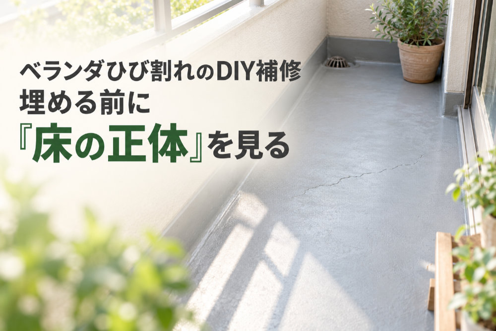ベランダひび割れのDIY補修｜埋める前に『床の正体』を見る