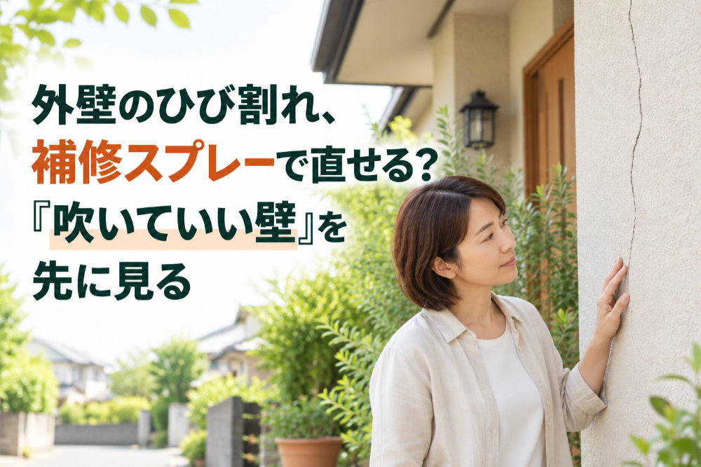 外壁のひび割れ、補修スプレーで直せる？『吹いていい壁』を先に見る