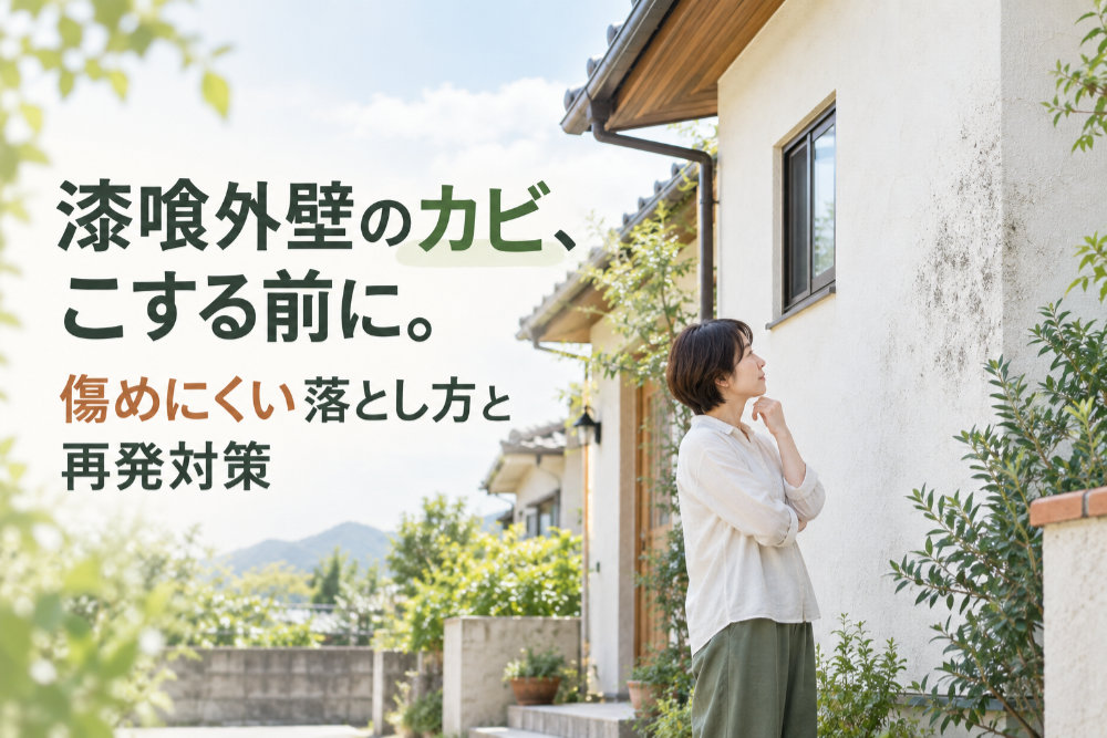 漆喰外壁のカビ、こする前に。傷めにくい落とし方と再発対策