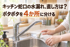キッチン蛇口の水漏れ、直し方は？ポタポタを4か所に分ける