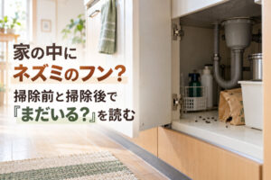 家の中にネズミのフン？掃除前と掃除後で「まだいる？」を読む