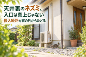天井裏のネズミ、入口は真上じゃない｜侵入経路を家の外からたどる
