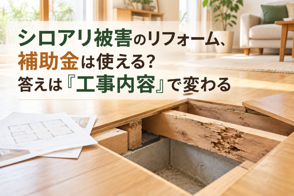 シロアリ被害のリフォーム、補助金は使える？答えは「工事内容」で変わる