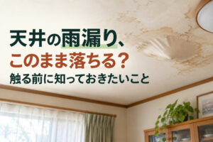 天井の雨漏り、このまま落ちる？触る前に知っておきたいこと