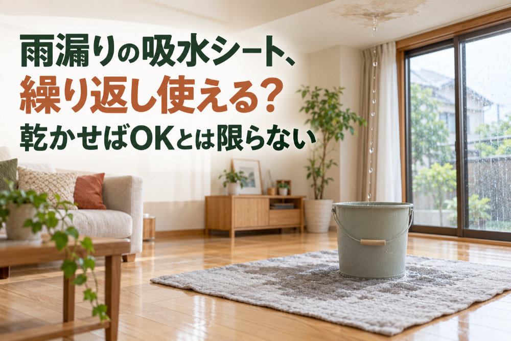 雨漏りの吸水シート、繰り返し使える？乾かせばOKとは限らない