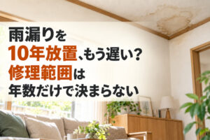 雨漏りを10年放置、もう遅い？修理範囲は年数だけで決まらない