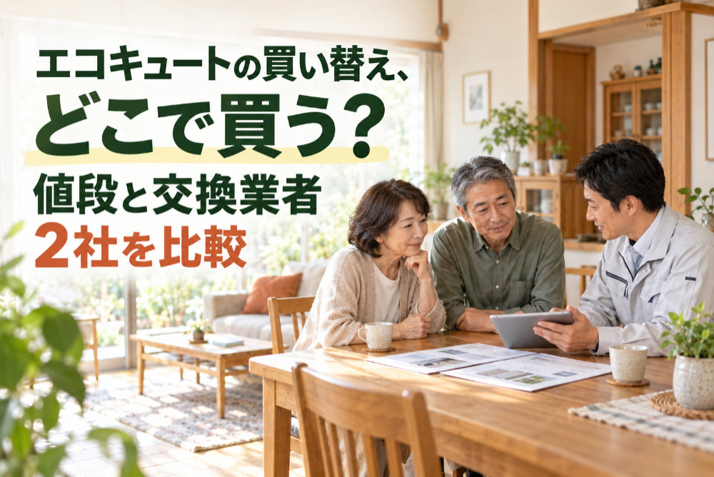 エコキュートの買い替え、どこで買う?値段と交換業者2社を比較